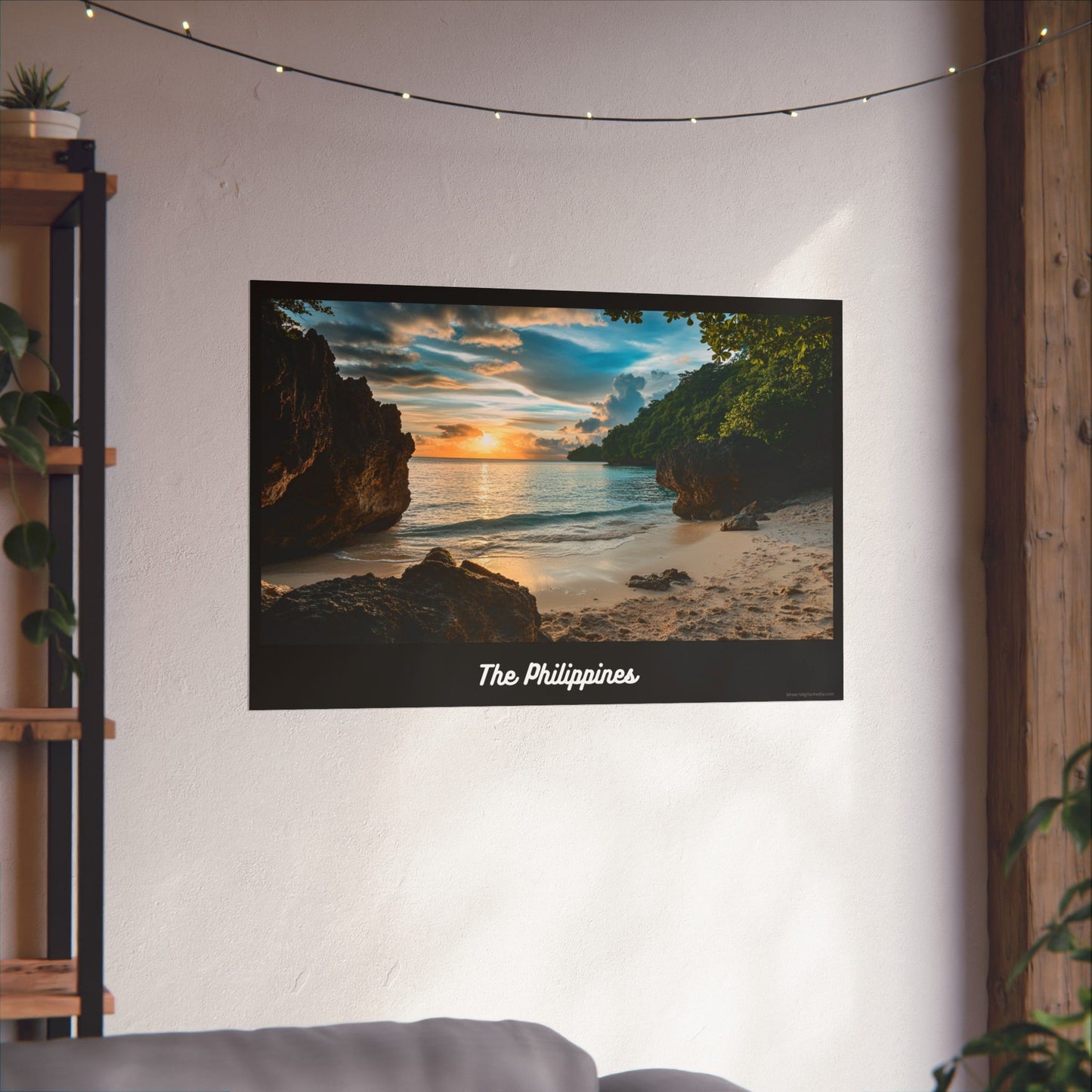 Tropical Philippine Beach Wall Art #3 - With Border