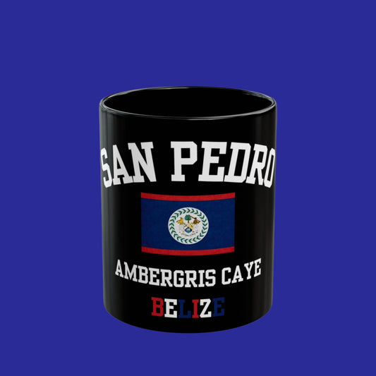 San Pedro, Belize logo coffee mug - black