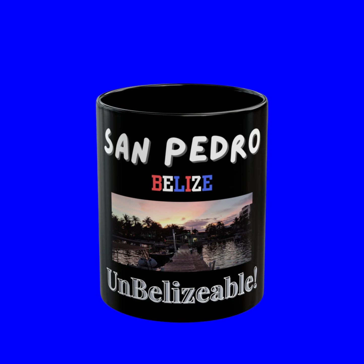 San Pedro, Belize UnBelizeable logo coffee mug