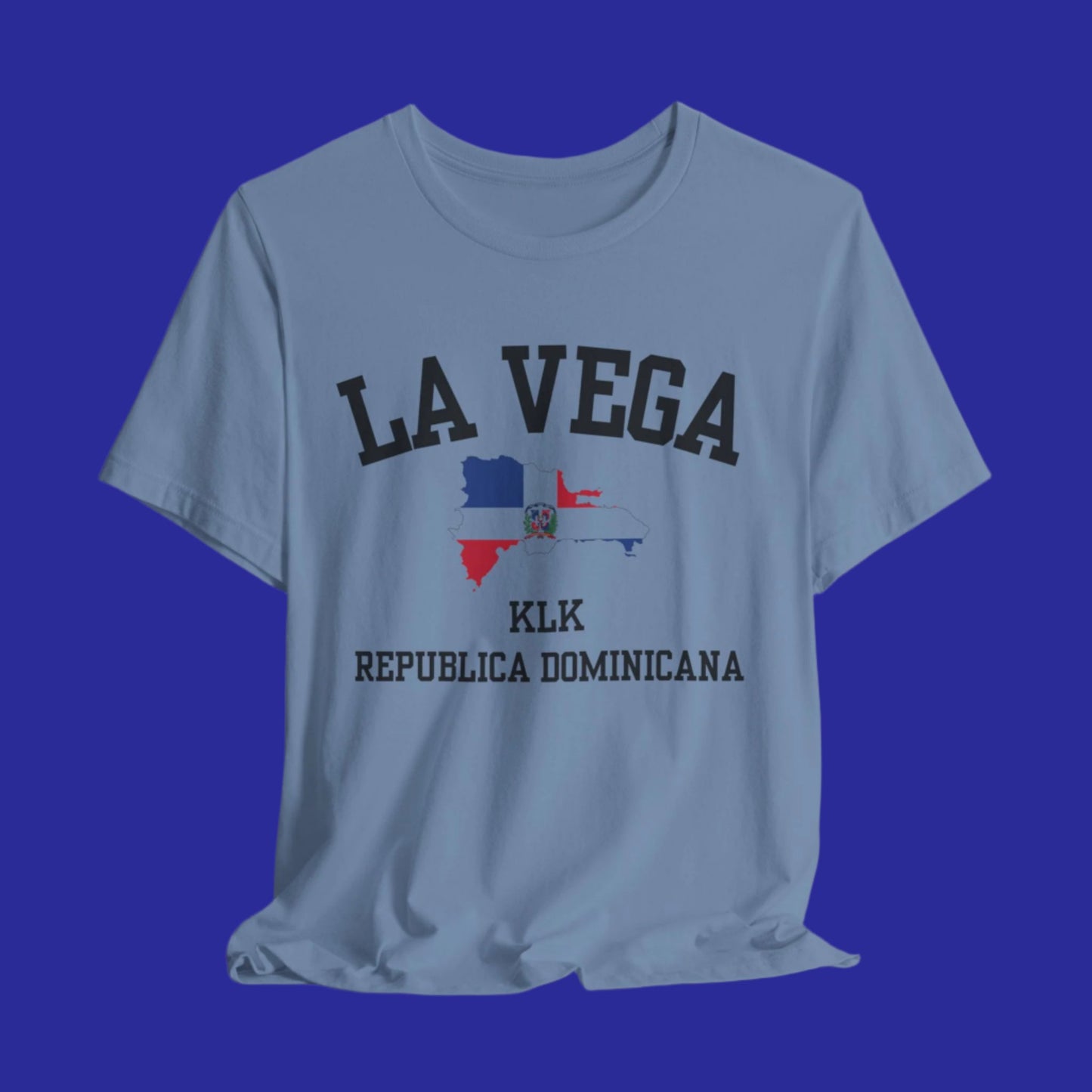 La Vega, Dominican Republic KLK  logo t shirt - steel blue