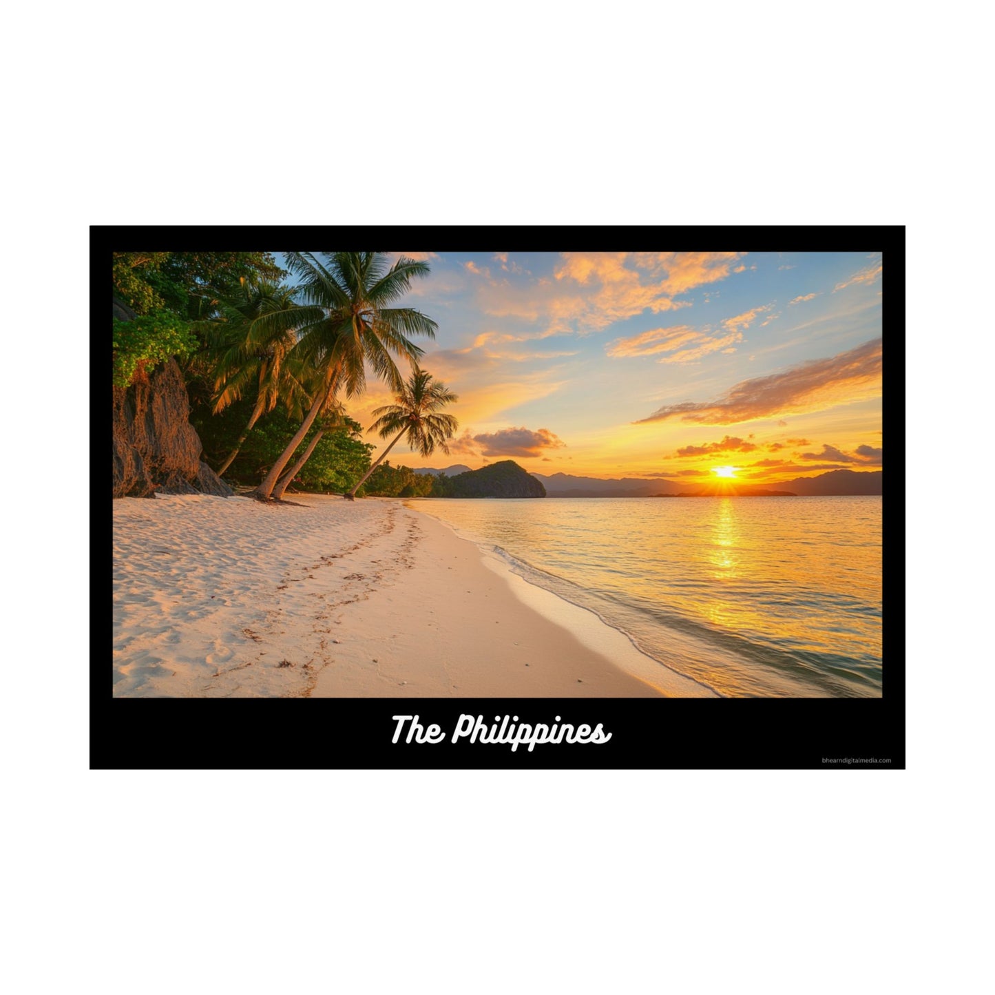 Tropical Philippine Beach Wall Art #2- With Border