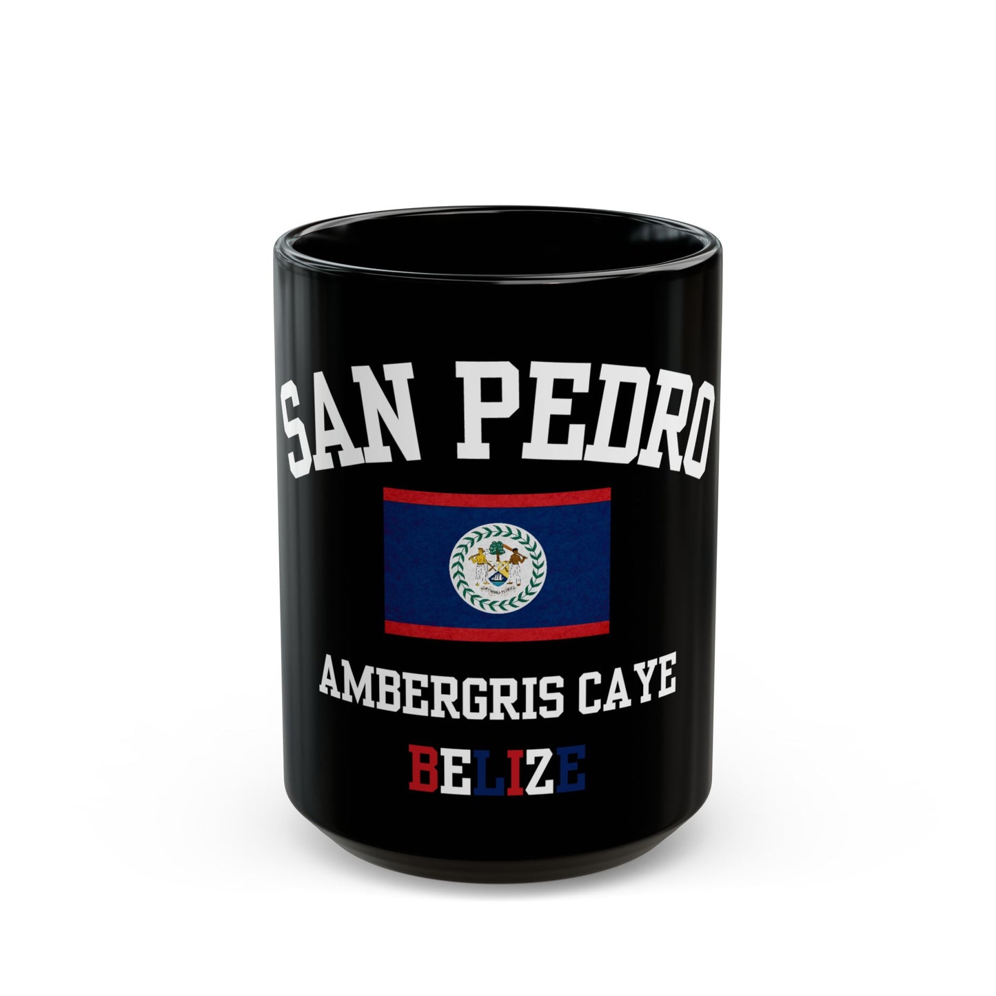 San Pedro, Belize logo coffee mug - black