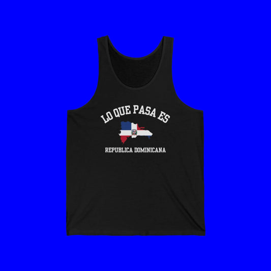 Dominican Republic lo que pasa es logo tank top - black