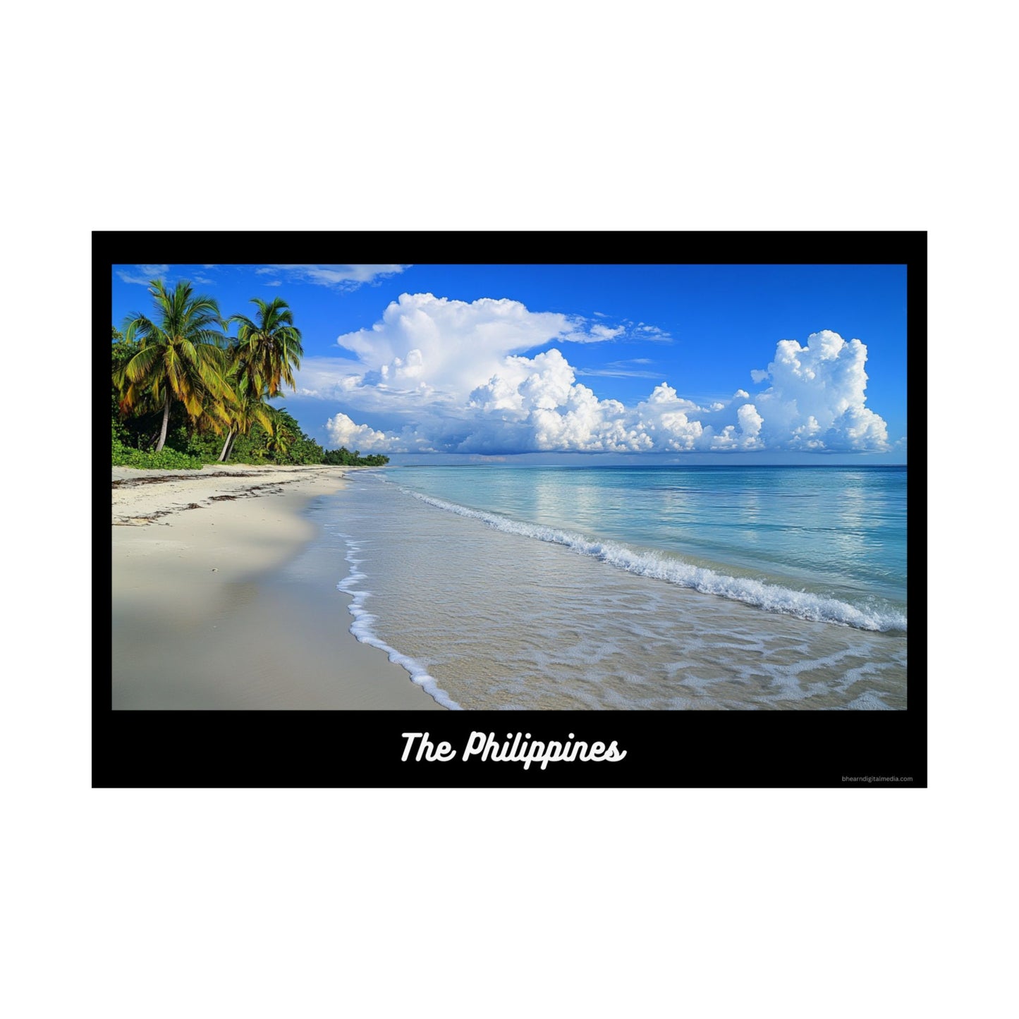 Tropical Philippines Beach Wall Art #1 - With Border