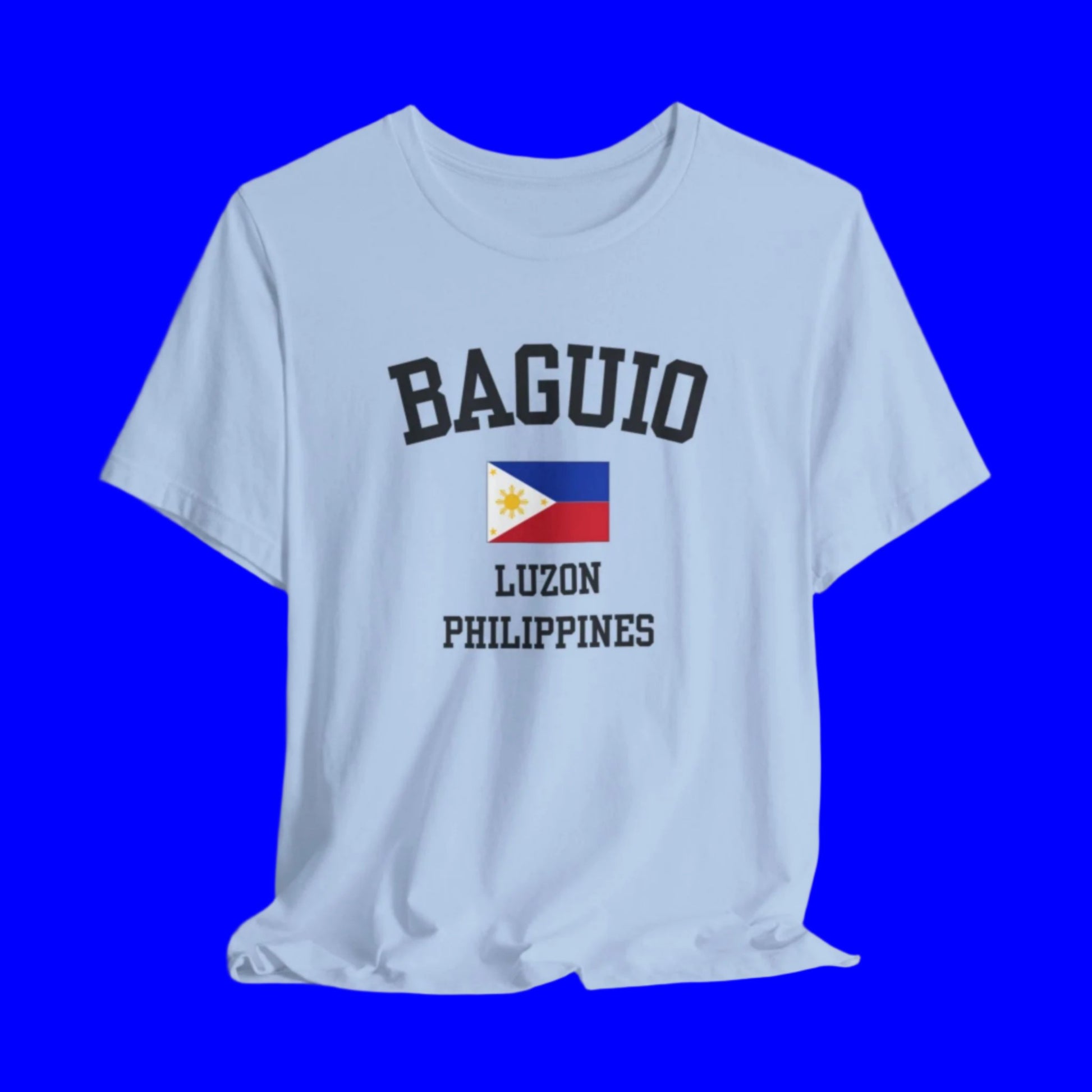 Baguio, Philippines logo t shirt - baby blue