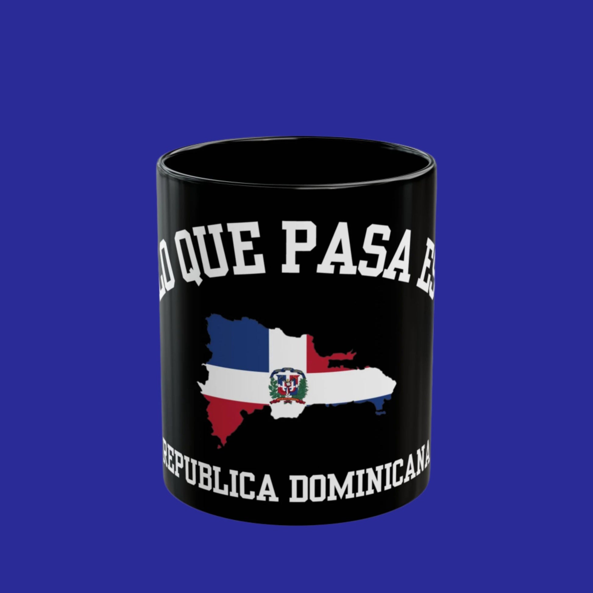 Dominican Republic lo que pasa es logo coffee mug