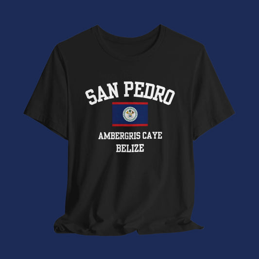 San Pedro, Belize logo t shirt - black