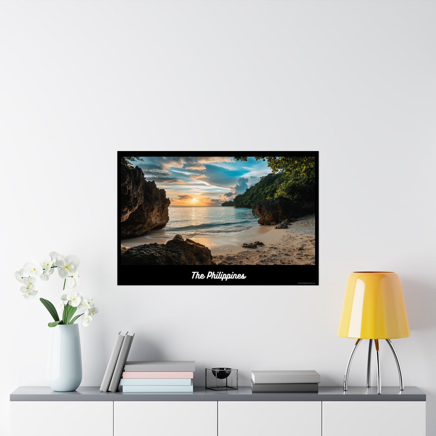 Tropical Philippine Beach Wall Art #3 - With Border