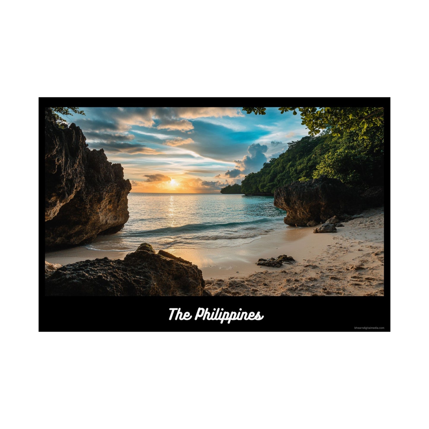 Tropical Philippine Beach Wall Art #3 - With Border