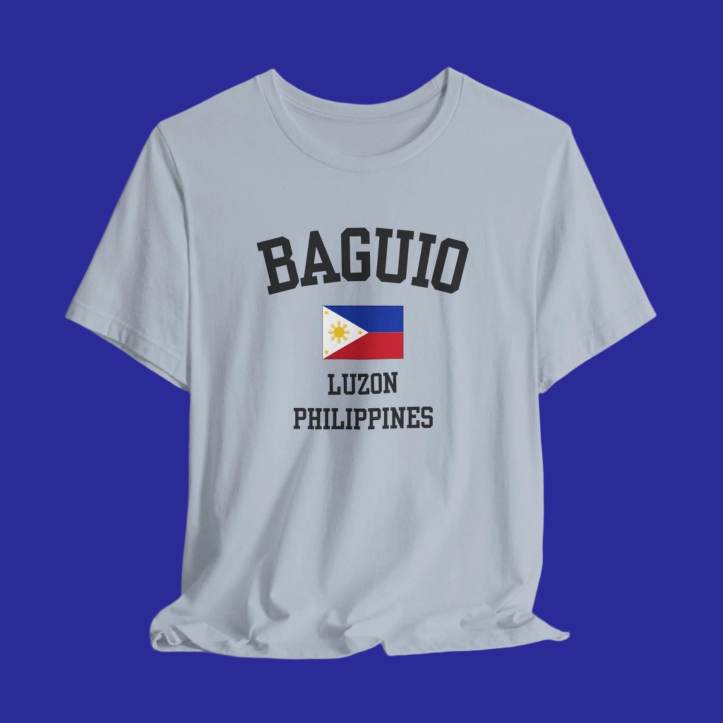 Baguio, Philippines logo t shirt - light blue