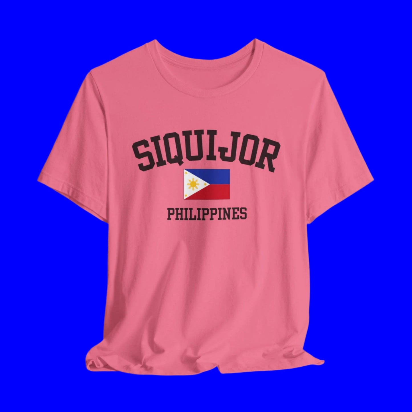 Siquijor, Philippines logo t shirt - cherry pink