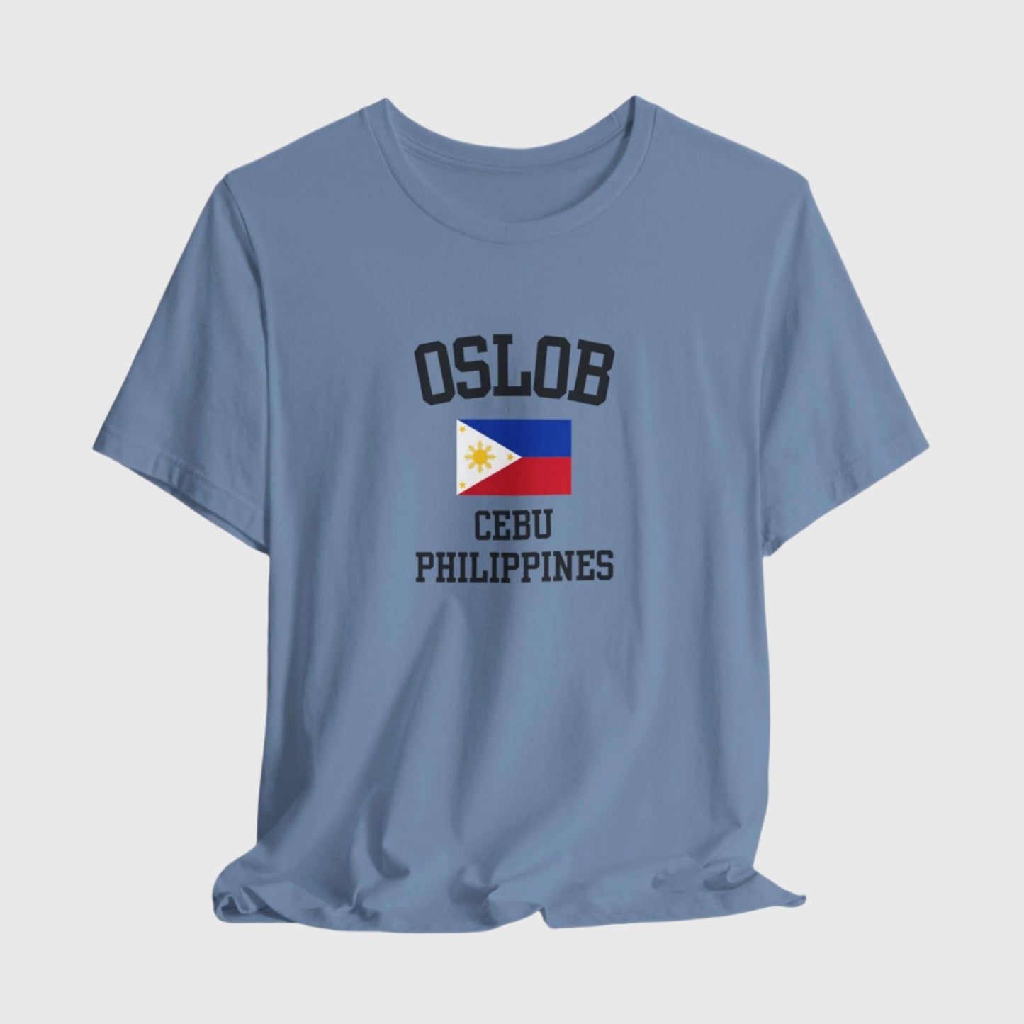 Oslob, Philippines logo t shirt - steel blue