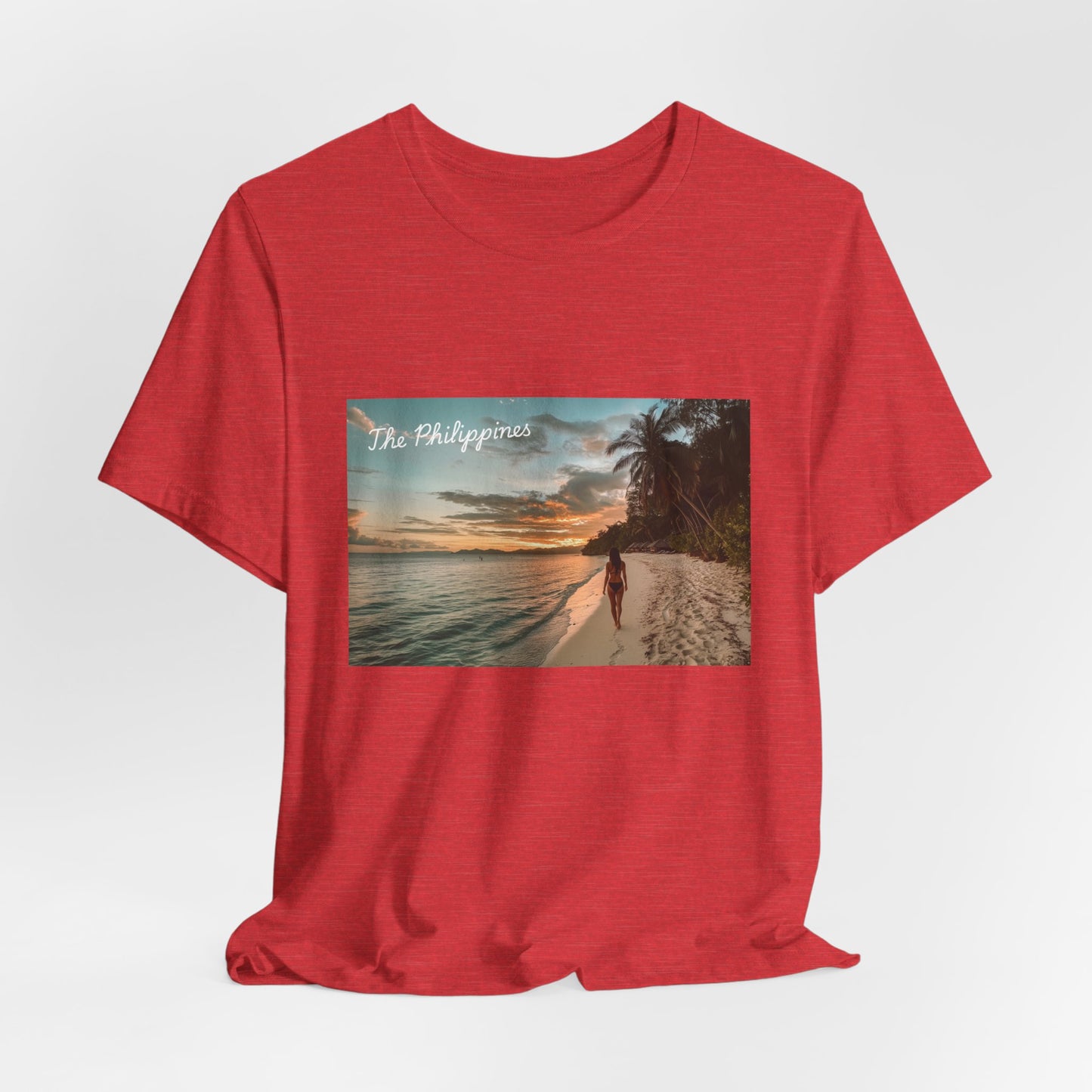 Philippines Beach Souvenir T-Shirt - red