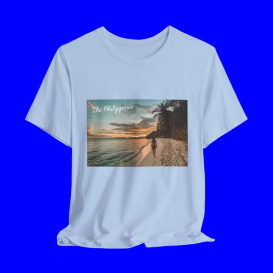 Philippines Beach Souvenir T-Shirt - baby blue