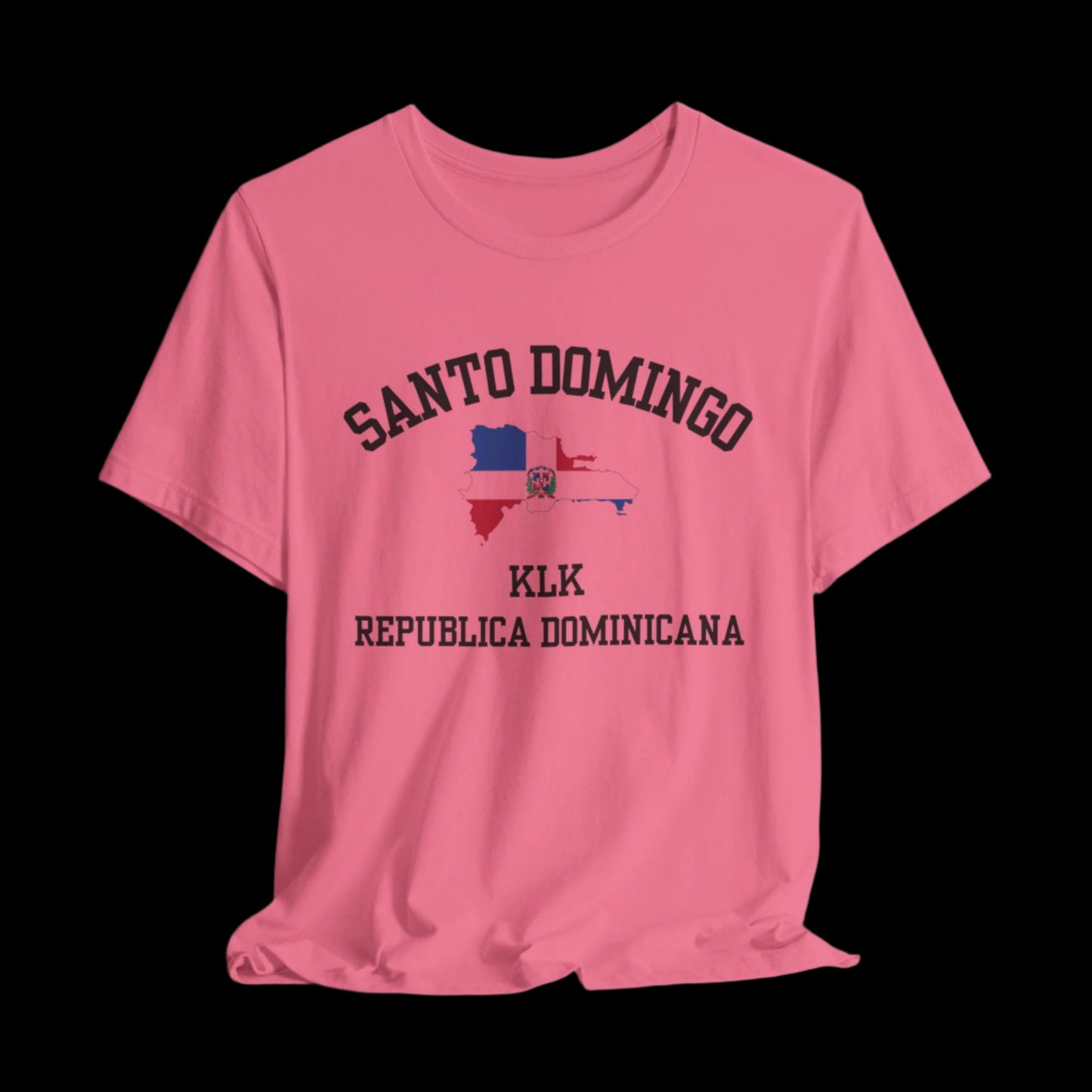 Santo Domingo, Dominican Republic "KLK" t shirt - cherry pink