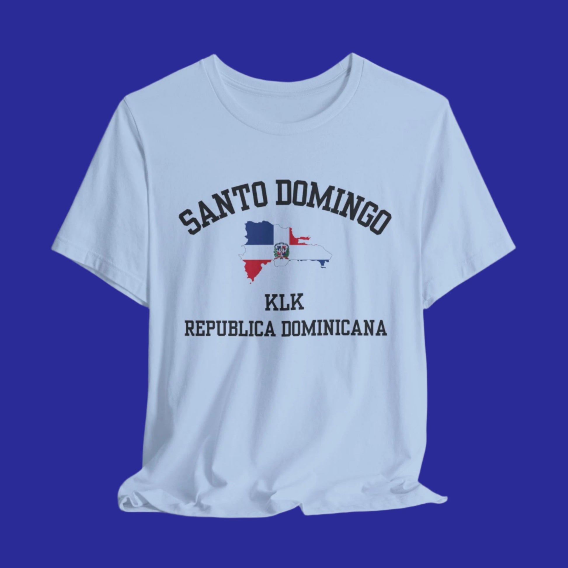 Santo Domingo, Dominican Republic "KLK" t shirt - baby blue