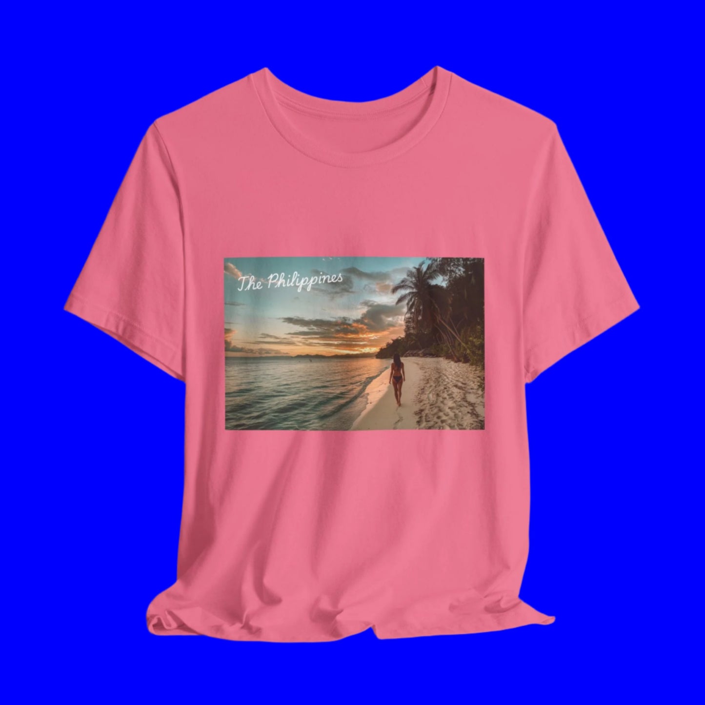 Philippines Beach Souvenir T-Shirt - cherry pink