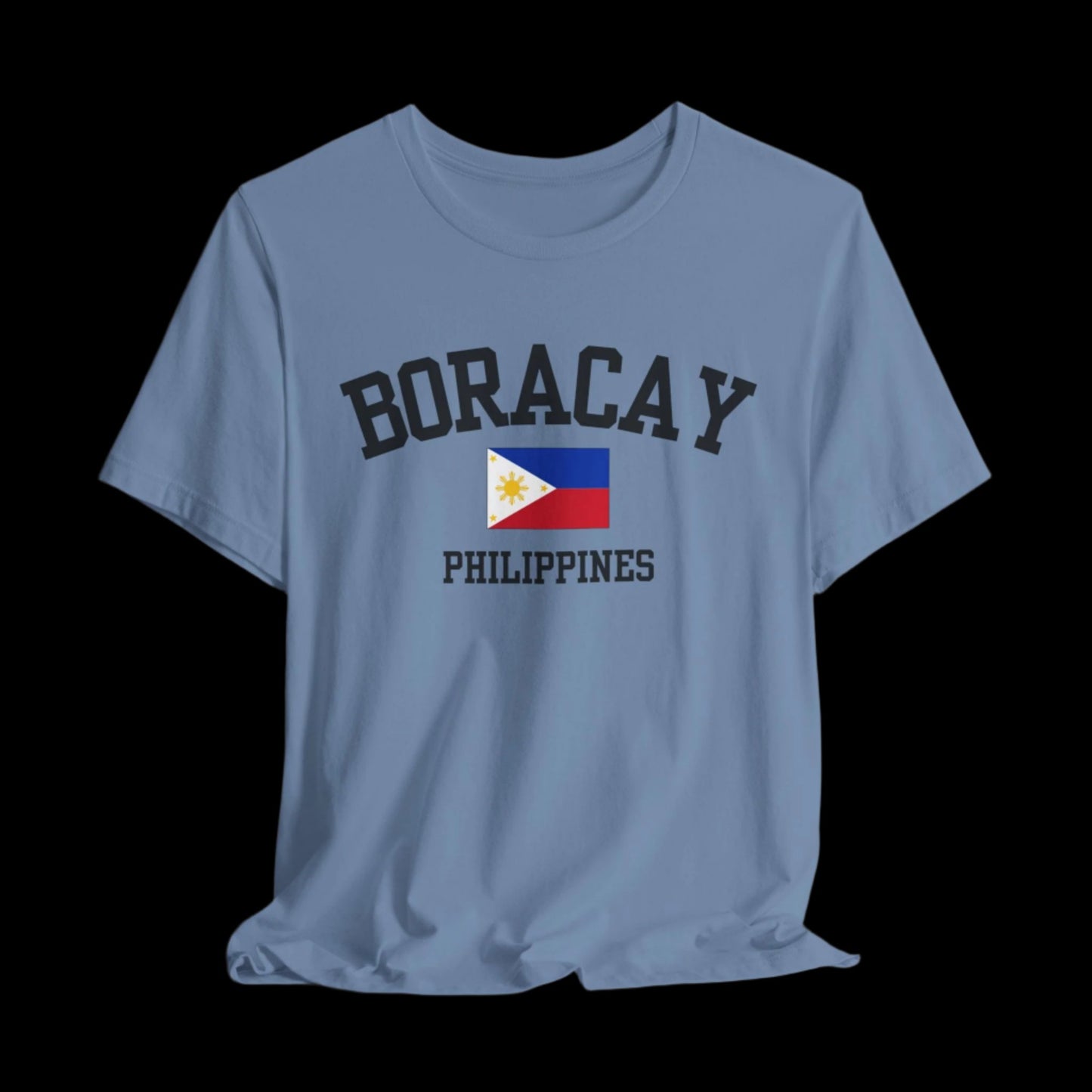 Boracay, Philippines logo t shirt - steel blue