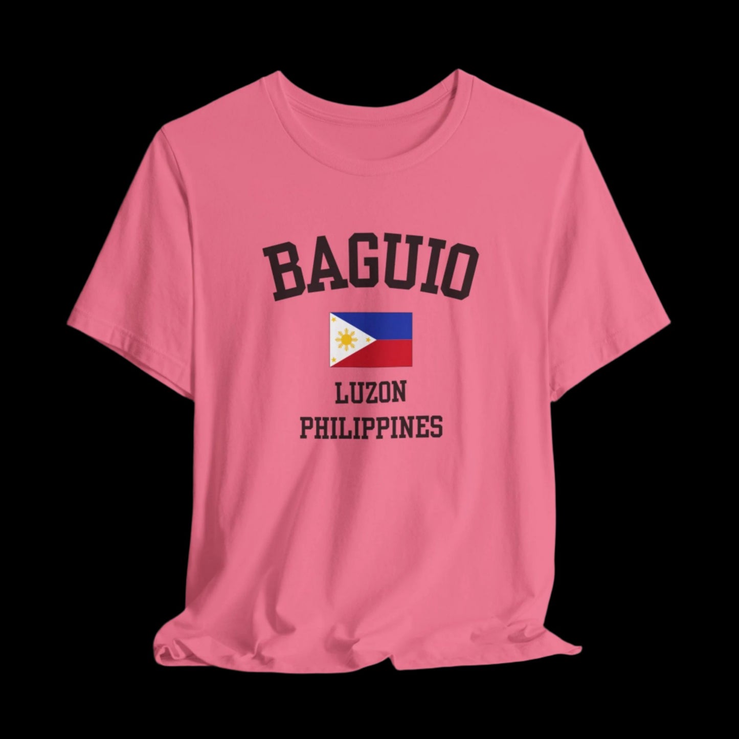 Baguio, Philippines logo t shirt - cherry pink