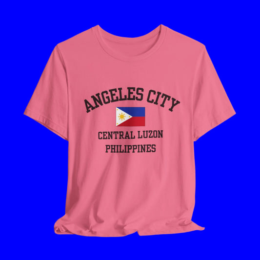 Angeles City, Philippines logo t shirt - cherry pink