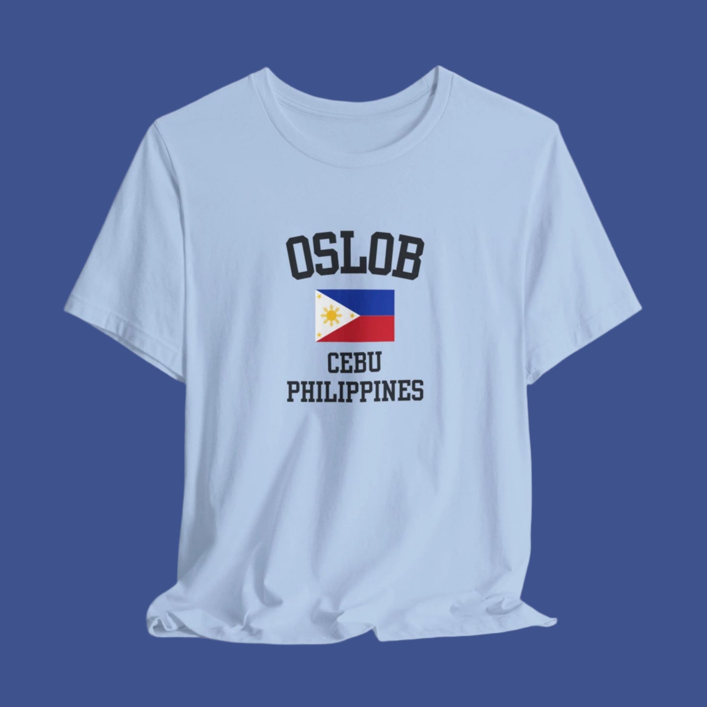 Oslob, Philippines logo t shirt - baby blue