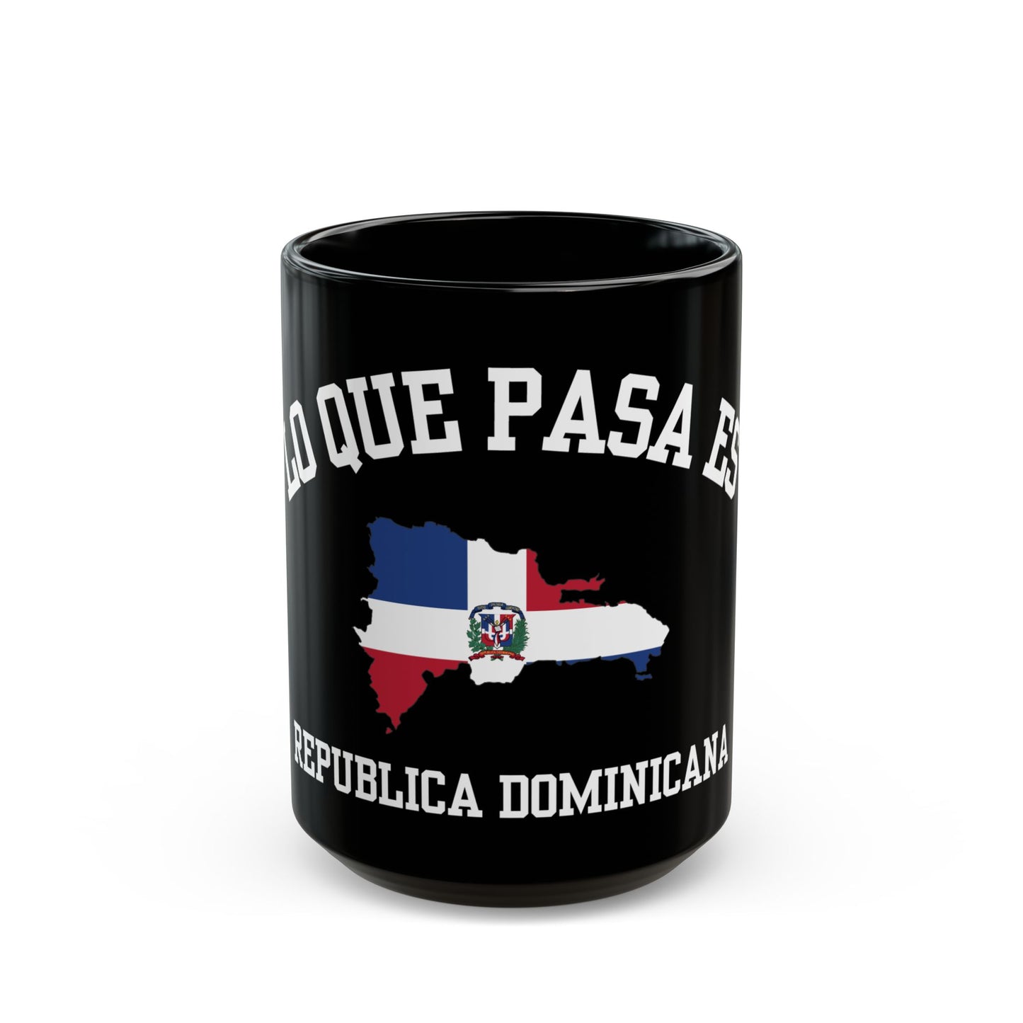 Dominican Republic lo que pasa es logo coffee mug