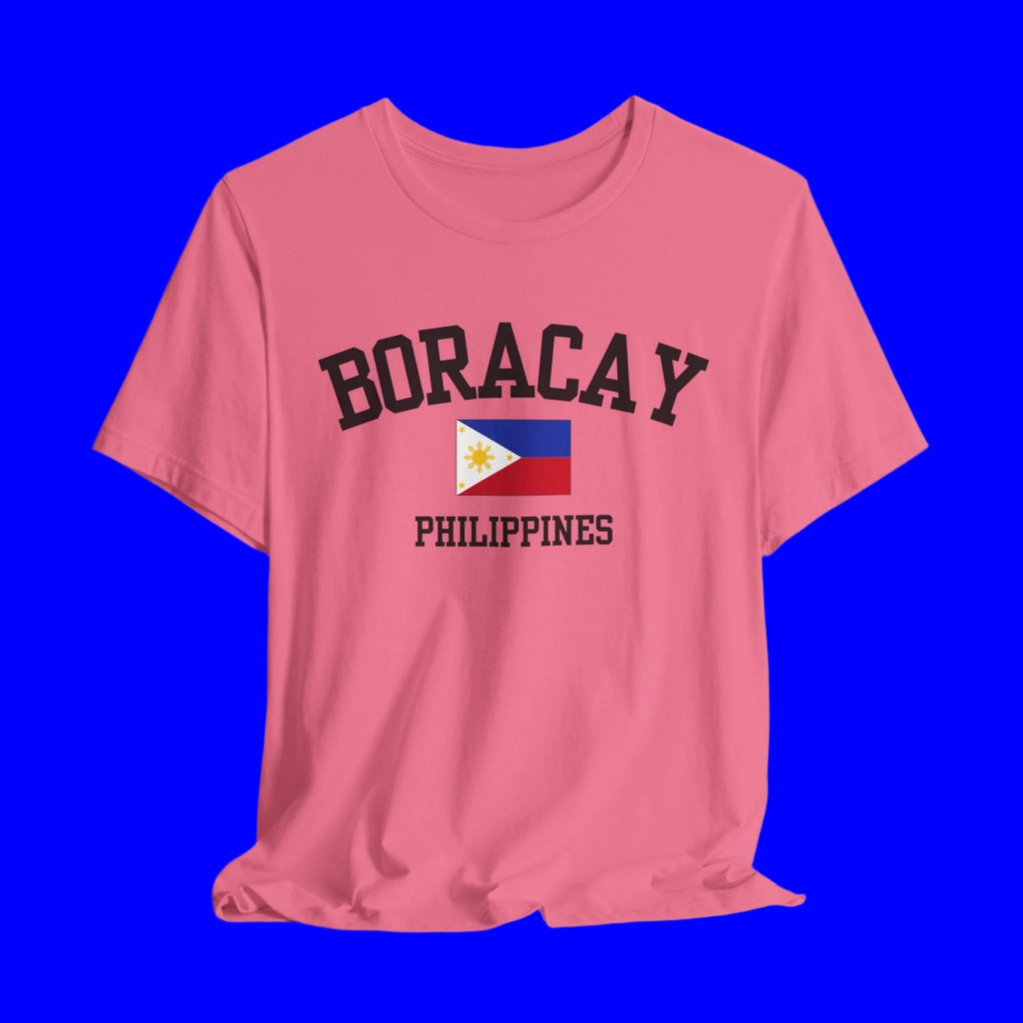 Boracay, Philippines logo t shirt - cherry pink